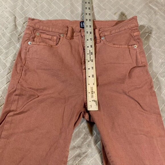 Gap Womens 27 Denim Jeans Dusty Pink Skinny Ankle Fray High Rise Stretch - Picture 7 of 12